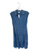 avara Size M Med Dark Wash Tencel Cap Sleeve Button Down Collar Denim Dress Med Dark Wash / M