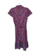 J. Crew Size 4 Red & Blue Cotton Cap Sleeve Flowers Button Down Belted Dress Red & Blue / 4