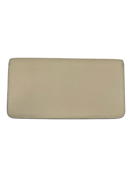 Tory Burch Cream Leather Front Flap Pebbled Rectangle Clutch Bag Cream / S