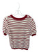 Pinch Size XS Cream & Red Cotton Blend Short Sleeve Knit Striped Top Cream & Red / XS