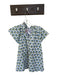 Victoria Dunn Size S Blue & Green Cotton Short Sleeve Flowers Buttons Top Blue & Green / S