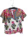 THML Size XS Brown & Pink Cotton Short Sleeve Flowers Striped Top Brown & Pink / XS