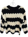 Line & Dot Size XS Black & White Polyester Striped Crew Neck Crochet Sweater Black & White / XS
