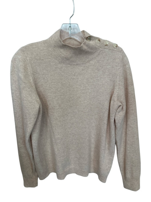 Berenice Size S Cream Wool & Cashmere Turtle Neck Button Detail Sweater Cream / S