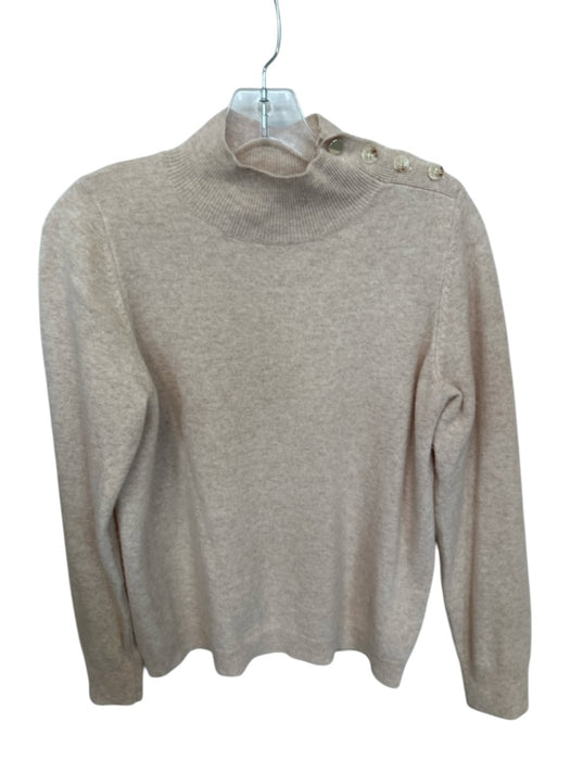 Berenice Size S Cream Wool & Cashmere Turtle Neck Button Detail Sweater Cream / S