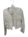avara Size XS Cream Cotton Blend Floral Embroidery Front Pocket Jacket Cream / XS