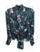 Crosby Size XS Green & Purple Polyester & Spandex Turtle Neck Tie Neck Top Green & Purple / XS