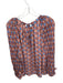 Marie Oliver Size XS Orange & Blue Silk & Viscose Abstract Long Sleeve Top Orange & Blue / XS