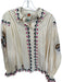 Farm Rio Size XS White & Pink Cotton Abstract scallop collar Button Up Top White & Pink / XS