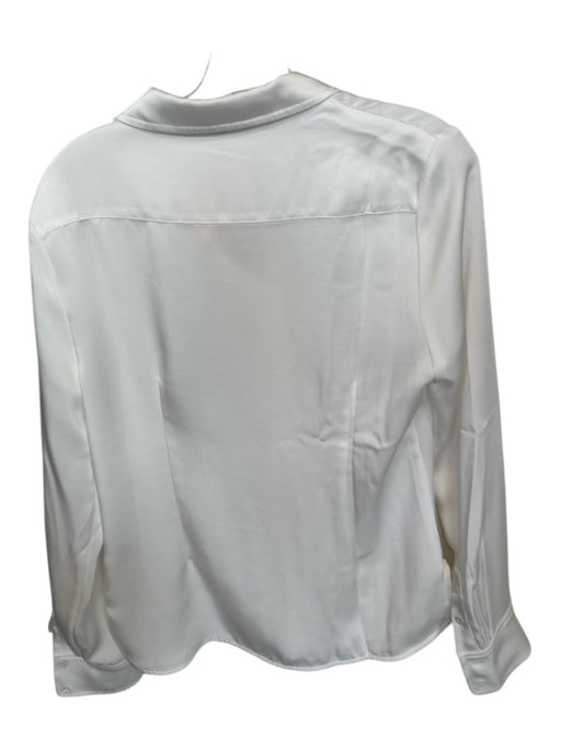 The Noli Shop Size M Pearl Polyester Button Up Collared Panel Detail Top Pearl / M