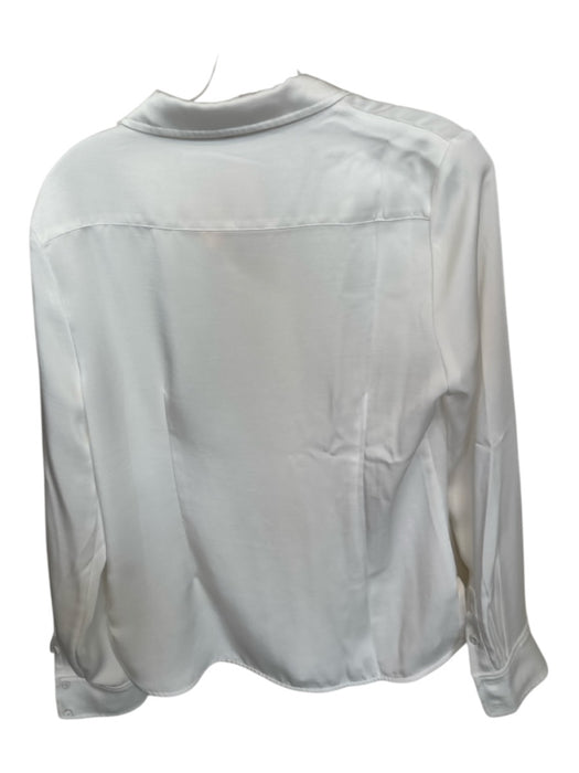 The Noli Shop Size M Pearl Polyester Button Up Collared Panel Detail Top Pearl / M