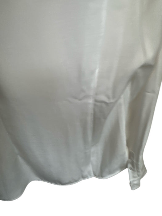 The Noli Shop Size M Pearl Polyester Button Up Collared Panel Detail Top Pearl / M