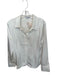 The Noli Shop Size M Pearl Polyester Button Up Collared Panel Detail Top Pearl / M