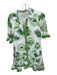 Isla Payal Size XS Green & White Cotton countryside Collar Short Sleeve Dress Green & White / XS