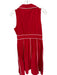 TCEC Size M Red & White Cotton Sleeveless Collar Button Up Midi Dress Red & White / M