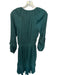 Evereve Size S Green Polyester Long Sleeve Scrunched V Neck Tiered Dress Green / S