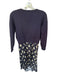 Anthropologie Size S Indigo & White Viscose Diamond Sweater Long Sleeve Dress Indigo & White / S
