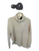 ALLSAINTS Size XS White Turtle Neck Long Sleeve Side Slit Stich Pattern Sweater White / XS