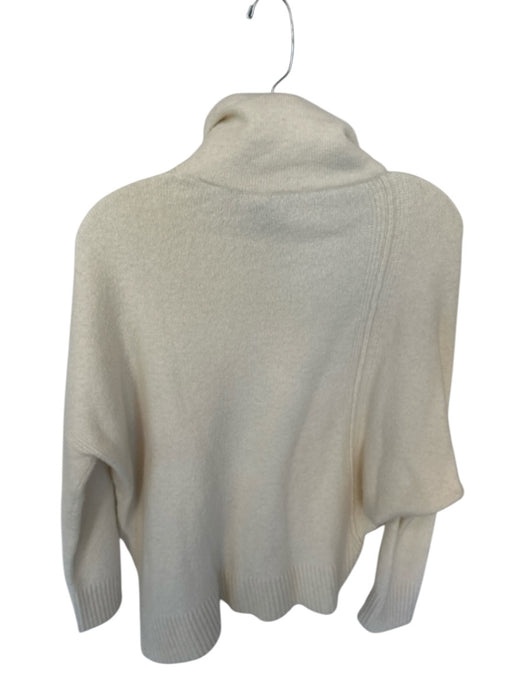 ALLSAINTS Size XS White Turtle Neck Long Sleeve Side Slit Stich Pattern Sweater White / XS