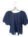 Cleobella Size S Navy & Maroon Cotton Needlepoint Puff Sleeve Gauze Top Navy & Maroon / S