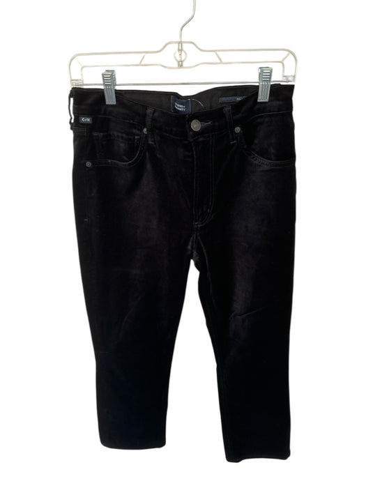 Citizens of Humanity Size 27 Black Cotton Blend Velvet Slight Flare Pants Black / 27