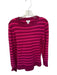 J Crew Size M Pink & Magenta Ribbed Striped Slit Long Sleeve Sweater Pink & Magenta / M