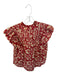 Sea New York Size XS Red & White Cotton Tie Floral Cap Sleeve Trim Top Red & White / XS