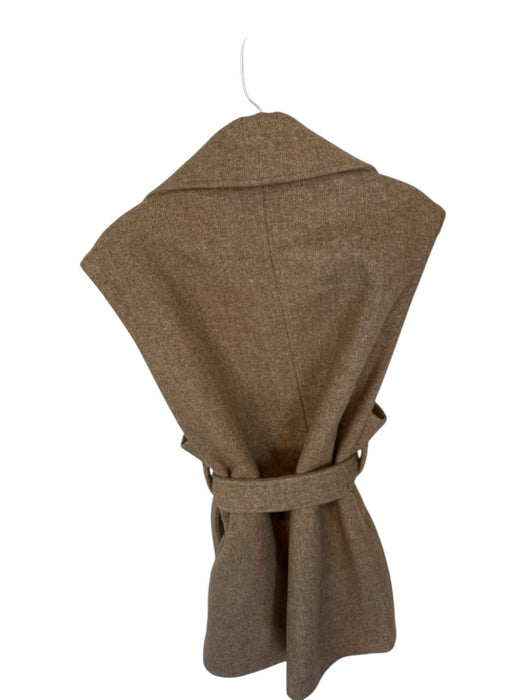 Suncoo Size T0 Beige Polyester Heathered Tie Collar Button Vest Beige / T0
