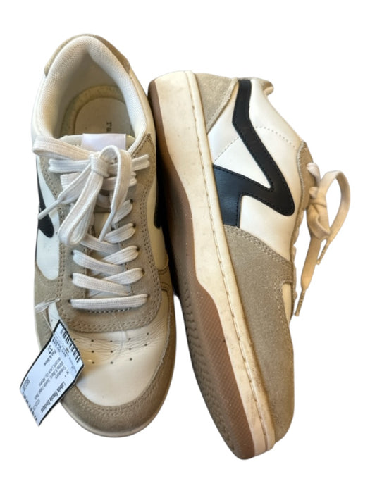 Rag & Bone Shoe Size 37 White & Black Suede Detail Black accent Lace Up Sneakers White & Black / 37