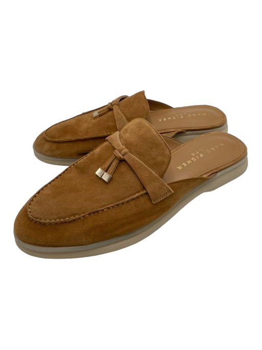 Marc Fisher Shoe Size 9.5 Camel Brown Suede Almond Toe Tassel Slip On Mules Camel Brown / 9.5