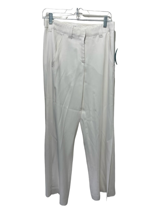 A.L.C. Size 4 White Viscose Ankle Slit Flare Mid Rise Pants White / 4