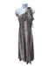 Zimmermann Size 0 Blue White Brown Silk Snake Print One Shoulder Midi Dress Blue White Brown / 0