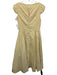 ASTR Size XS Yellow Polyester & Cotton Plaid Gingham Puff Cap Sleeve Dress Yellow / XS