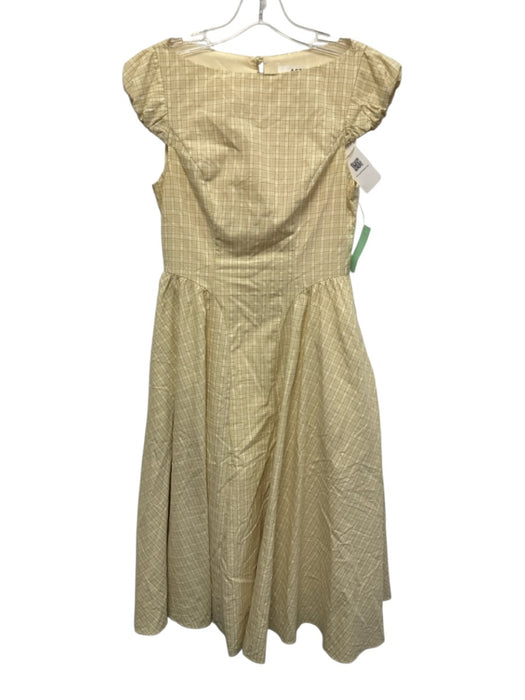 ASTR Size XS Yellow Polyester & Cotton Plaid Gingham Puff Cap Sleeve Dress Yellow / XS