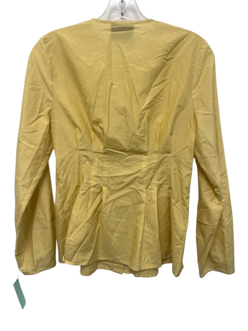 Tuckernuck Size XS Yellow Cotton & Silk Long Balloon Sleeve Button Front Top Yellow / XS