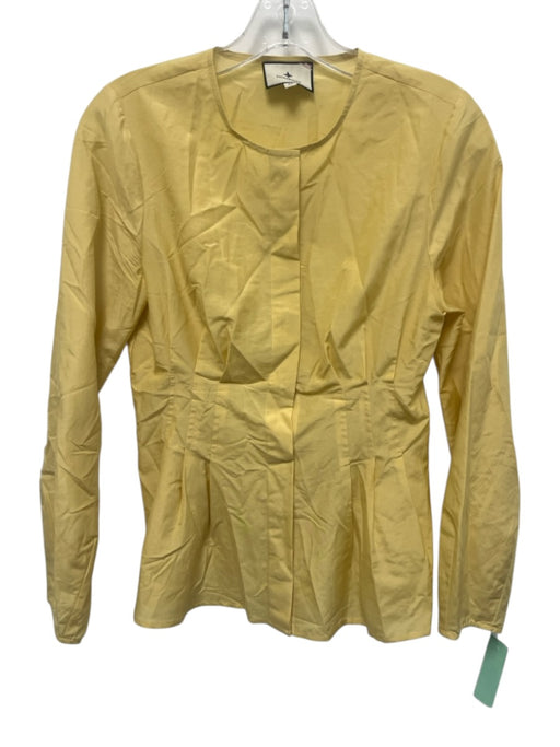 Tuckernuck Size XS Yellow Cotton & Silk Long Balloon Sleeve Button Front Top Yellow / XS