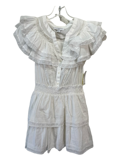 Target Collab Size XS White Cotton Lace Detail Ruffle Button Detail Dress White / XS