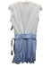 Veronica Beard Size M White & Blue Cotton Striped Tie Detail Twofer Dress White & Blue / M