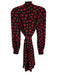 Kate Spade Size S Black & Red Silk Long Sleeve Poppy Ruffles Knee length Dress Black & Red / S