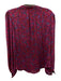 Veronica Beard Size 10 Purple, Red, Green Silk Long Sleeve Floral Print Top Purple, Red, Green / 10