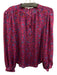 Veronica Beard Size 10 Purple, Red, Green Silk Long Sleeve Floral Print Top Purple, Red, Green / 10