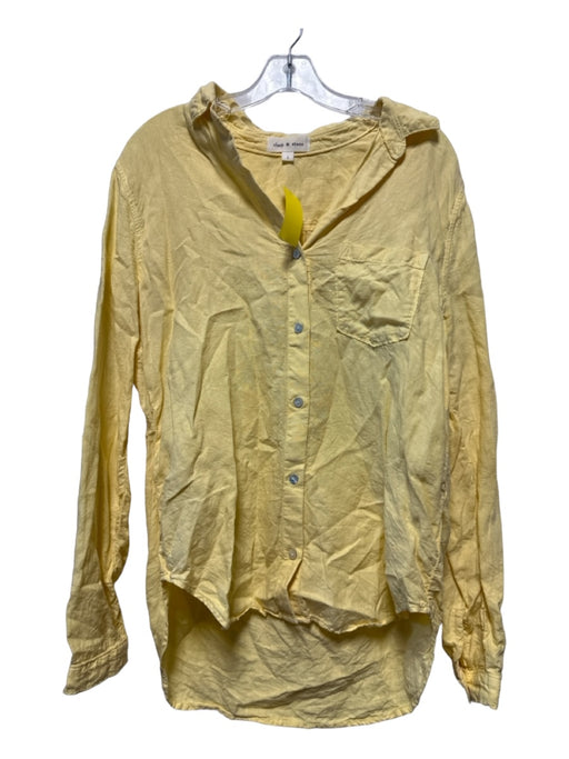 Cloth & Stone Size L Yellow Linen Long Sleeve Button Down Top Yellow / L