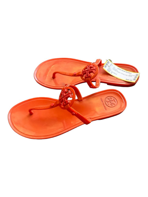 Tory Burch Shoe Size 6 Tomato Rubber Thong Logo Sandals Tomato / 6