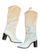 Schutz Shoe Size 7.5 Cream & Black Leather Knee High Block Heel Boots Cream & Black / 7.5