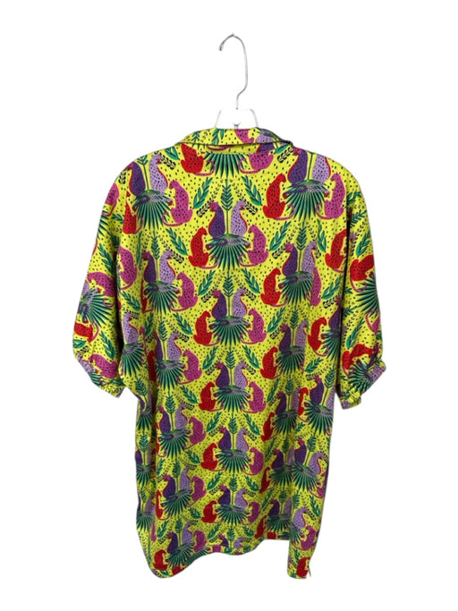 Emily McCarthy Size L Yellow & Multi Cotton Blend Long Balloon Sleeve Dress Yellow & Multi / L