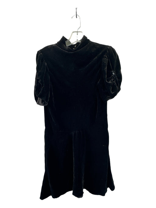 Isabel Marant Size 34 Black Rayon Velvet high neck Mini Dress Black / 34