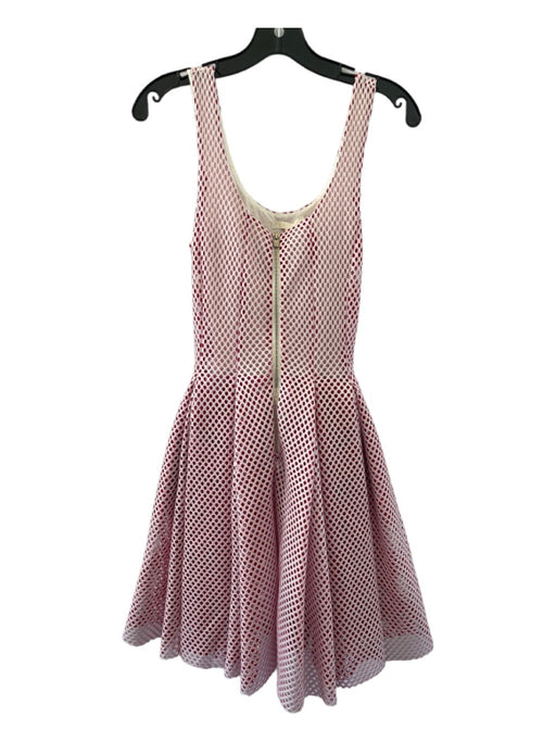 Maje Size 1 Pink & White Polyester Blend Back Zip Circle Pattern Dress Pink & White / 1