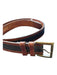 Allen Edmonds Brown & Black Leather Color Block Brass Hardware Men's Belt Brown & Black