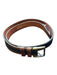 Allen Edmonds Brown & Black Leather Color Block Brass Hardware Men's Belt Brown & Black