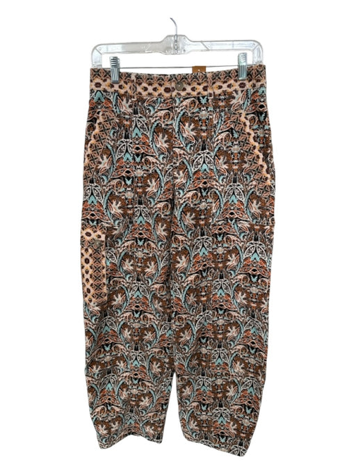 By Anthropologie Size 4 Tan & blue Corduroy High Waist Kaleidoscope Pants Tan & blue / 4